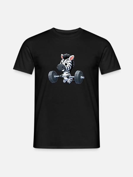 Zebra Powerlifting: Krafttraining mit Hanteln - Männer T-Shirt - Schwarz