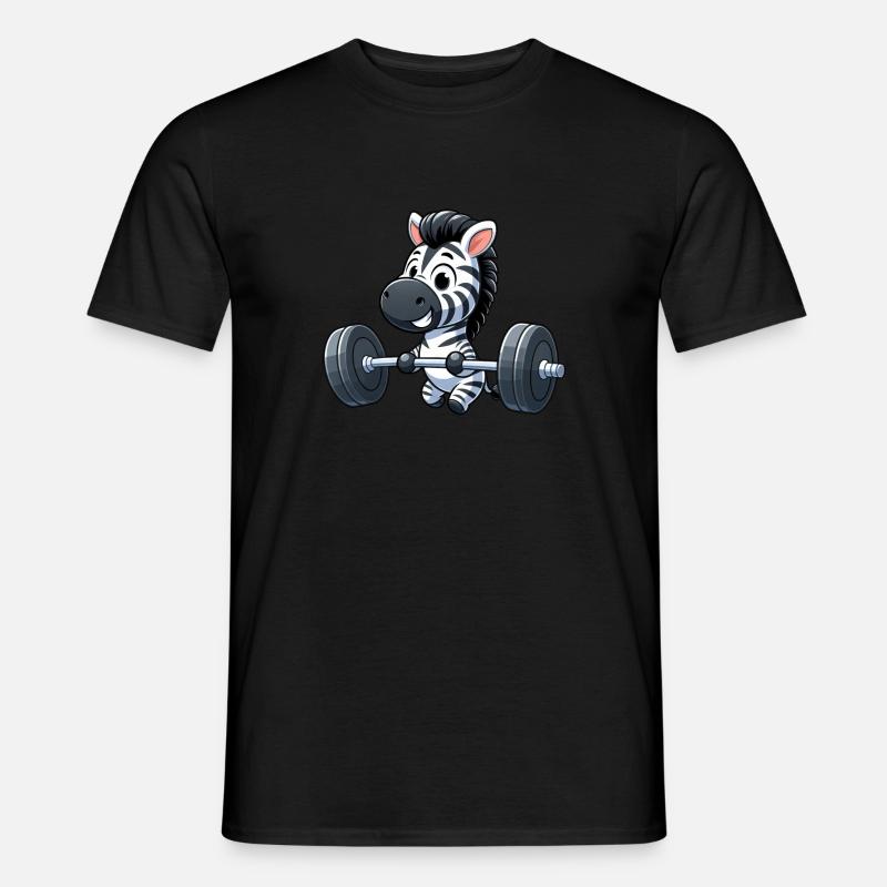 Zebra Powerlifting: Krafttraining mit Hanteln - Männer T-Shirt - Schwarz