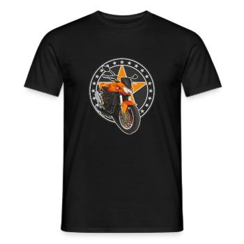 Superbike // Orange // Illustration - Männer T-Shirt - Schwarz - Vorne - AI Model Male 178 light (178cm)