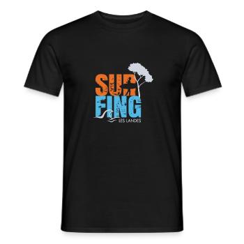 012s Surfing2 - T-shirt homme - noir - Devant - AI Model Male 178 light (178cm)