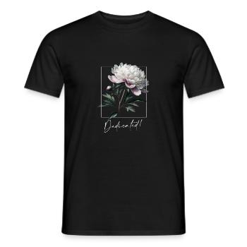 Bold Peony Blossom - Street Botanical Power - Männer T-Shirt - Schwarz - Vorne - AI Model Male 178 light (178cm)