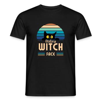 Resting witch face cat - Männer T-Shirt - Schwarz - Vorne - AI Model Male 178 light (178cm)