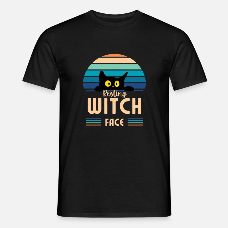 Resting witch face cat - Männer T-Shirt - Schwarz