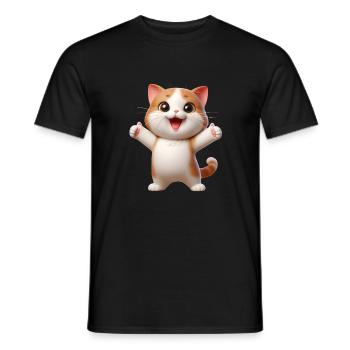 Katze 1 - Männer T-Shirt - Schwarz - Vorne - AI Model Male 178 light (178cm)