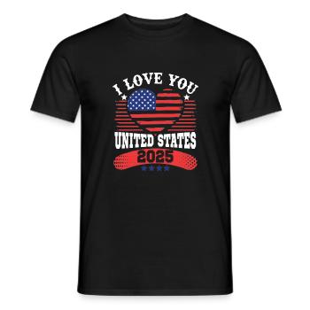 I LOVE YOU UNITED STATES - T-shirt homme - noir - Devant - AI Model Male 178 light (178cm)