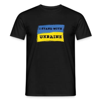 I Stand With Ukraine - Ukraine - Men's T-Shirt - black - Front - AI Model Male 178 light (178cm)