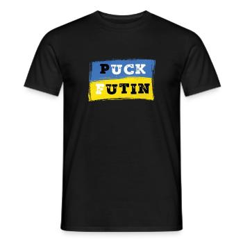 Puck Futin - Ukraine - Men's T-Shirt - black - Front - AI Model Male 178 light (178cm)