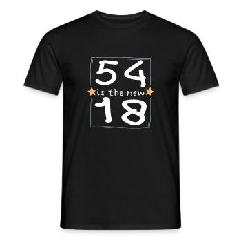 54 is the new 18 Kinderschrift - Männer T-Shirt - Schwarz - Vorne - AI Model Male 178 light (178cm)