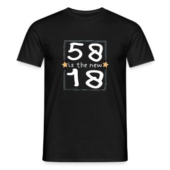 58 is the new 18 Kinderschrift - Männer T-Shirt - Schwarz - Vorne - AI Model Male 178 light (178cm)