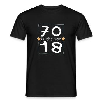 70 is the new 18 Kinderschrift - Männer T-Shirt - Schwarz - Vorne - AI Model Male 178 light (178cm)