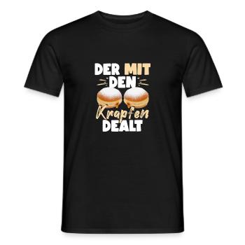 Der Mit Den Krapfen Dealt Faschingskrapfen - Männer T-Shirt - Schwarz - Vorne - AI Model Male 178 light (178cm)