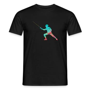 Escrime et escrime PopArt - T-shirt homme - noir - Devant - AI Model Male 178 light (178cm)