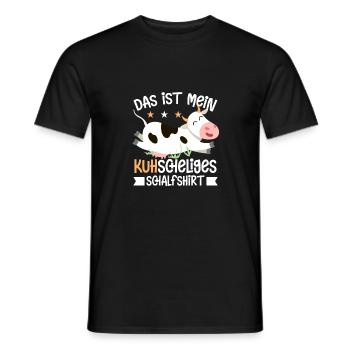 Kuh Scheliges Schlafshirt Koh Schlafanzug Süß - Männer T-Shirt - Schwarz - Vorne - AI Model Male 178 light (178cm)