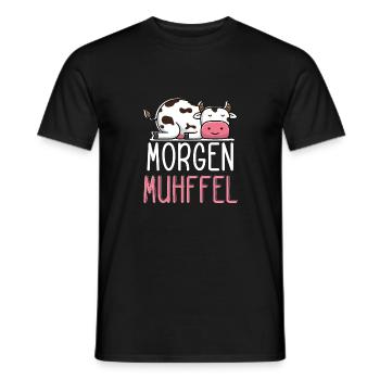 MUHffel Morgenmuffel Kuh Muh - Männer T-Shirt - Schwarz - Vorne - AI Model Male 178 light (178cm)
