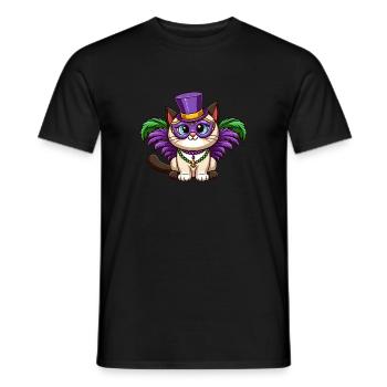 Bande dessinée Chat Siamois Mardi Gras Mignon - T-shirt homme - noir - Devant - AI Model Male 178 light (178cm)