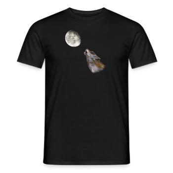 howling to the moon - Männer T-Shirt - Schwarz - Vorne - AI Model Male 178 light (178cm)