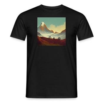 Alps Bicycle Mountain Bike Mountains Crossing the Alps - Men's T-Shirt - black - Front - AI Model Male 178 light (178cm)