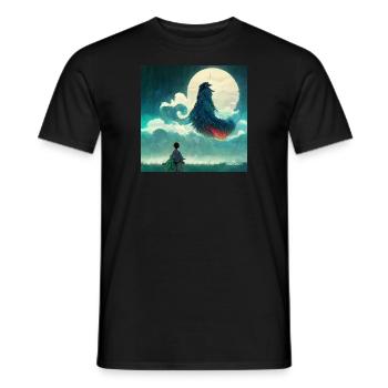 Fantasy Mystery Landschaftsmalerei - Männer T-Shirt - Schwarz - Vorne - AI Model Male 178 light (178cm)