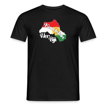 Her biji Kurdistan - Men's T-Shirt - black - Front - AI Model Male 178 light (178cm)