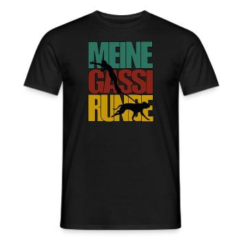 Meine Gassi Runde Hund Gassi gehen Mein Hund - Männer T-Shirt - Schwarz - Vorne - AI Model Male 178 light (178cm)