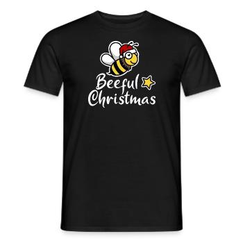 Beeful Christmas Christmas Bee Santa Claus - Men's T-Shirt - black - Front - AI Model Male 178 light (178cm)
