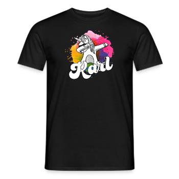 KARL - Beau nom de garçon avec une licorne cool - T-shirt homme - noir - Devant - AI Model Male 178 light (178cm)
