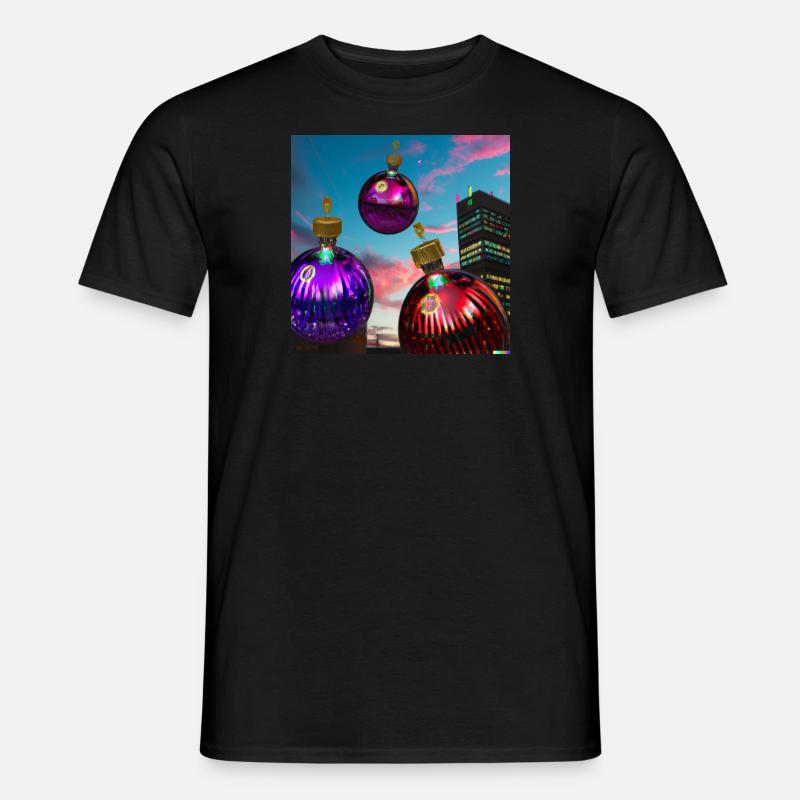 hochausweihnachtskugel - Männer T-Shirt - Schwarz