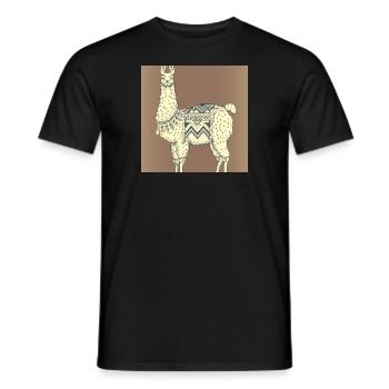 Llama-Glam - T-Shirts im angesagten Lama-Look - Männer T-Shirt - Schwarz - Vorne - AI Model Male 178 light (178cm)