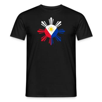 Drapeau national des Philippines soutenant la culture - T-shirt homme - noir - Devant - AI Model Male 178 light (178cm)