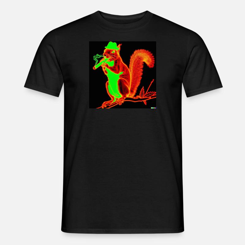 Neon Eichhörnchen 2 - Männer T-Shirt - Schwarz