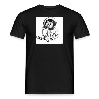 Astronauten Katze - Männer T-Shirt - Schwarz - Vorne - AI Model Male 178 light (178cm)