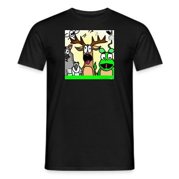 Crazy Amimals - Männer T-Shirt - Schwarz - Vorne - AI Model Male 178 light (178cm)