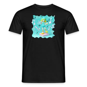 DRÔLE D’ILLUSTRATION MUSICALE FILLE 5 - T-shirt homme - noir - Devant - AI Model Male 178 light (178cm)
