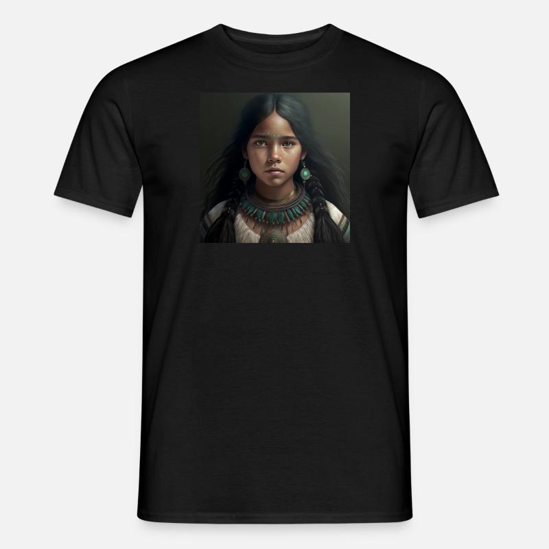 Wunderschönes Mädchen im Boho-Style - Männer T-Shirt - Schwarz