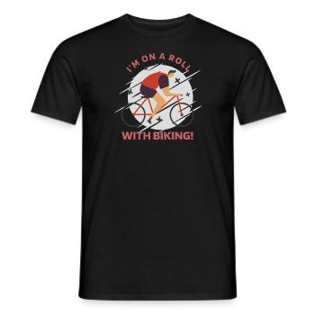 I'm On A Roll With Biking! Retro Biking - Männer T-Shirt - Schwarz - Vorne - AI Model Male 178 light (178cm)
