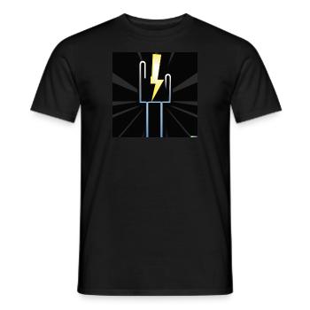 Hand mit Blitz Elektriker - Men's T-Shirt - black - Front - AI Model Male 178 light (178cm)