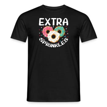 Extra Sprinkles - Bonbons amusants pour les amateurs de beignets - T-shirt homme - noir - Devant - AI Model Male 178 light (178cm)
