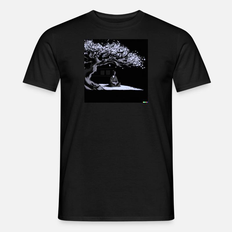 samurai meditates under tree digital artwork - Männer T-Shirt - Schwarz