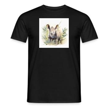Nashorn - Männer T-Shirt - Schwarz - Vorne - AI Model Male 178 light (178cm)