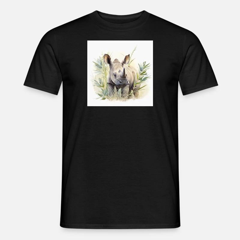 Nashorn - Männer T-Shirt - Schwarz