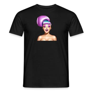 Frau mit pinken Haaren - Männer T-Shirt - Schwarz - Vorne - AI Model Male 178 light (178cm)