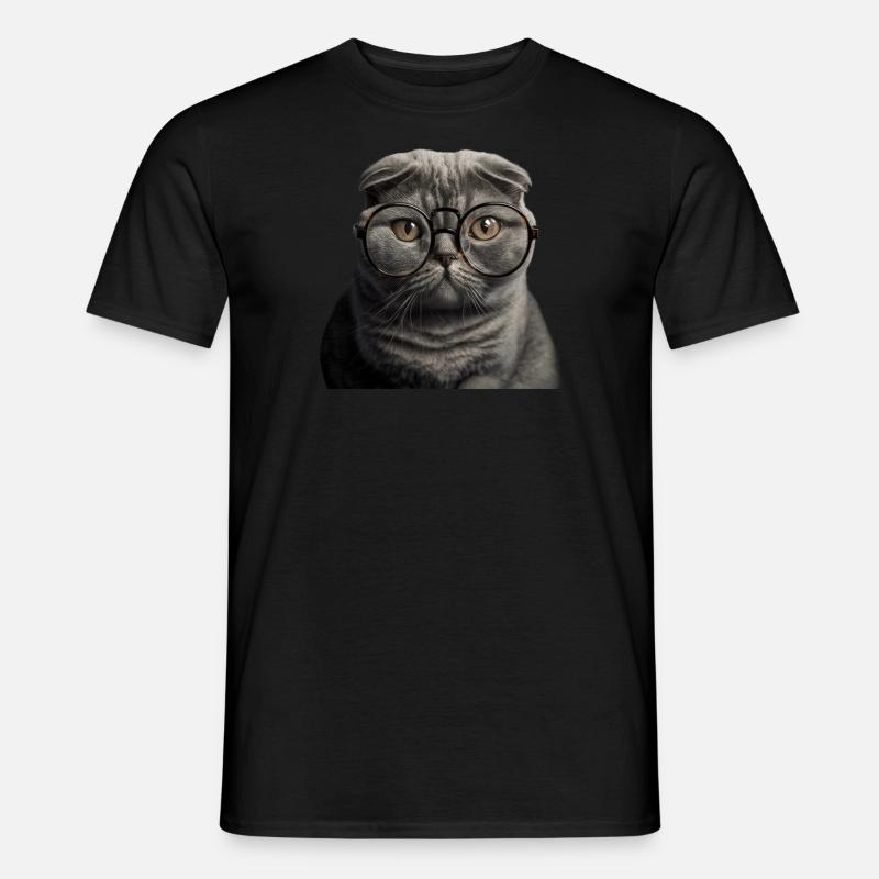 Schottische Hängekatze - Männer T-Shirt - Schwarz