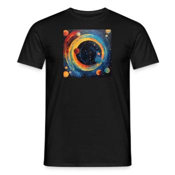 Circular Abstraction of the Solar System - Men's T-Shirt - black - Front - AI Model Male 178 light (178cm)