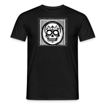 Dead Skull vector day of the dead - Men's T-Shirt - black - Front - AI Model Male 178 light (178cm)