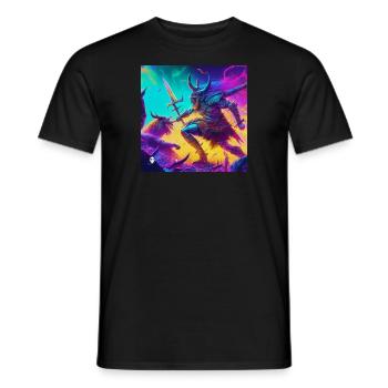 Cyber Viking - Männer T-Shirt - Schwarz - Vorne - AI Model Male 178 light (178cm)