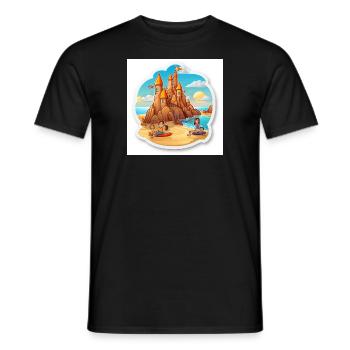Beach Day Bliss Building Sandcastles With Family - Männer T-Shirt - Schwarz - Vorne - AI Model Male 178 light (178cm)