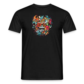 Crazy monster motif - Men's T-Shirt - black - Front - AI Model Male 178 light (178cm)