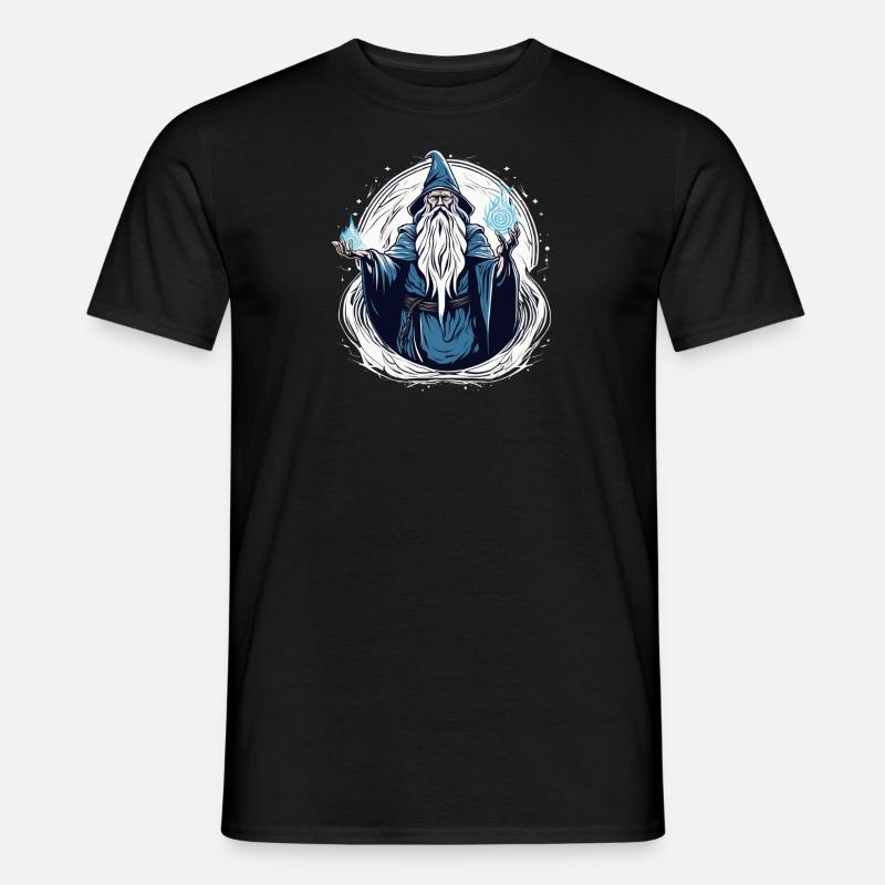 Der alte Zauberer - Männer T-Shirt - Schwarz
