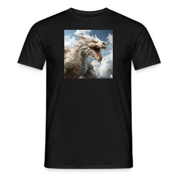 Weißer Drache - Männer T-Shirt - Schwarz - Vorne - AI Model Male 178 light (178cm)
