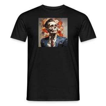 rough paintig of a low poly human paint - Men's T-Shirt - black - Front - AI Model Male 178 light (178cm)